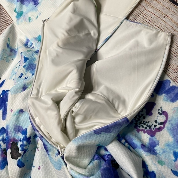 RACHEL Roy Off The Shoulder Watercolor Floral A-Line Mini Dress Size 6 - Picture 7 of 13